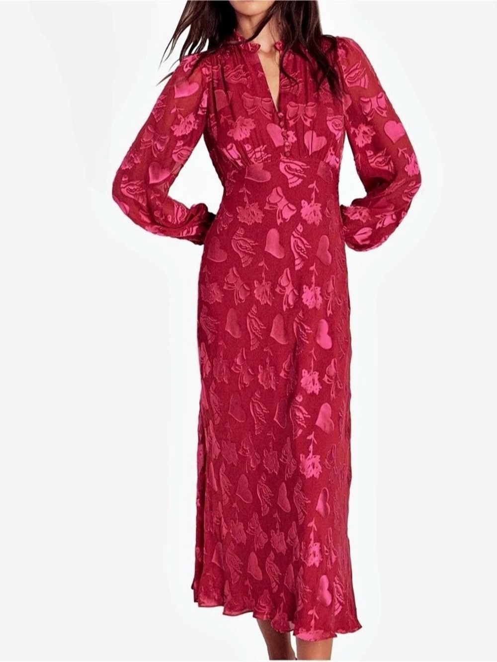 Boden Floral Maxi Dress in Pink Size 10 NWT